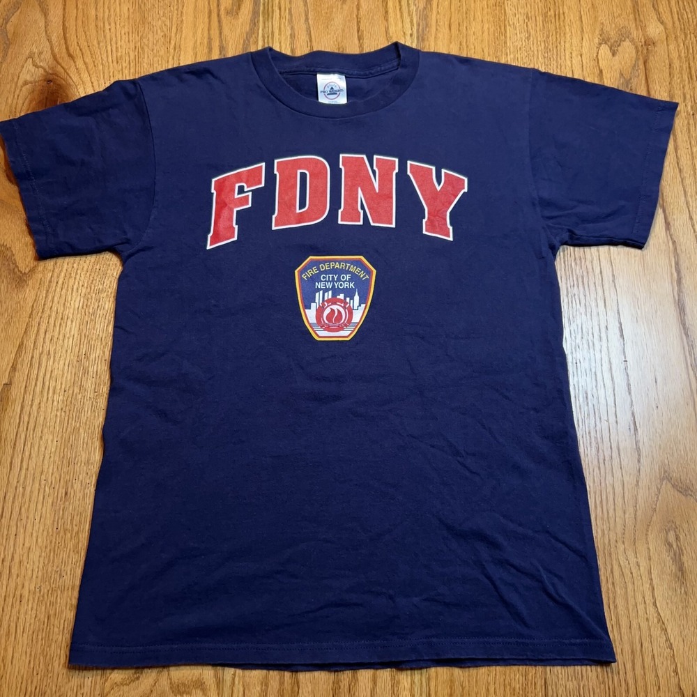 Vtg Y2k FDNY Delta Tag‎ Men's Medium New York City Fire Department Twin Towers